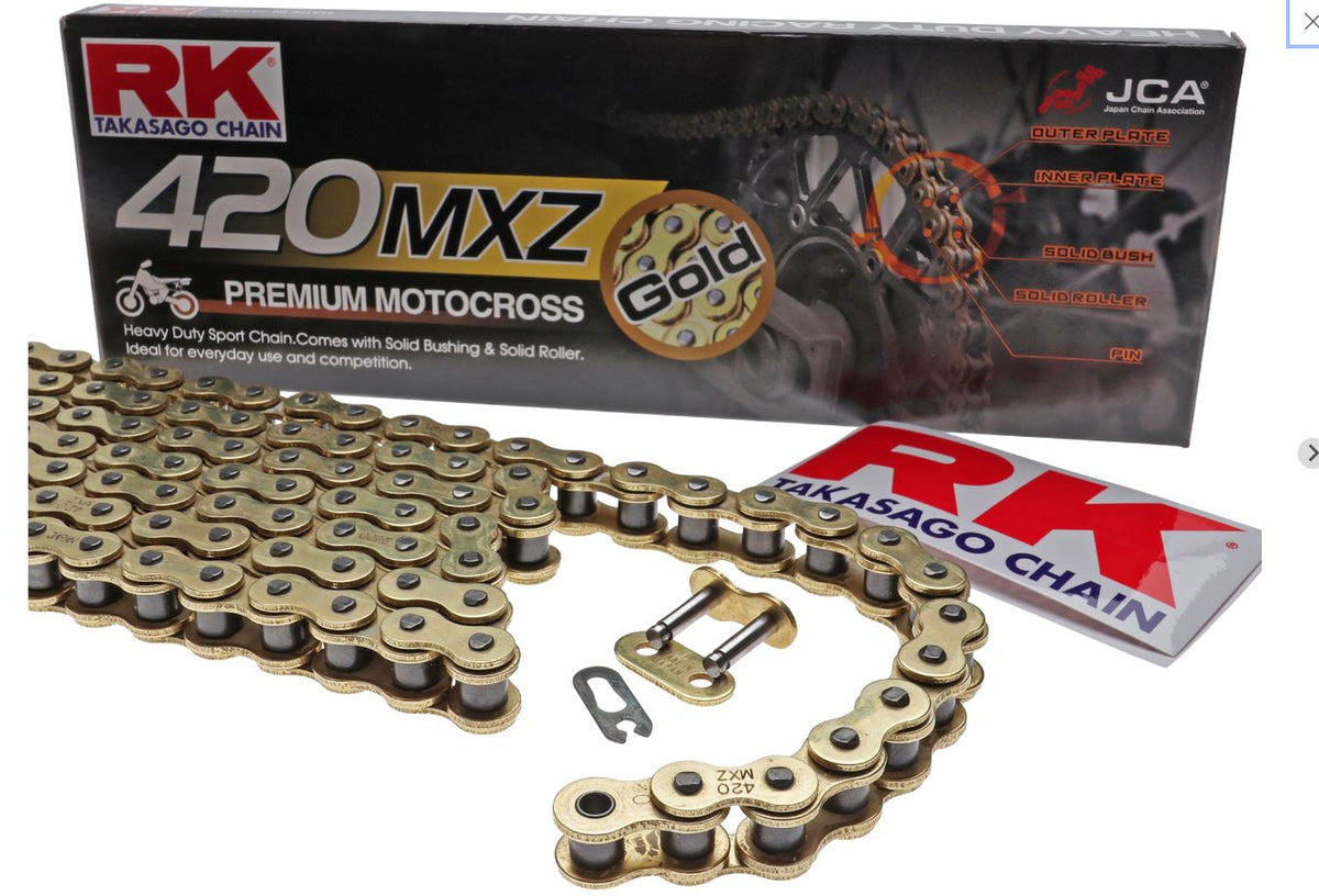 RK Racing GB420MXZ x 130L Gold Chain – Steady Garage