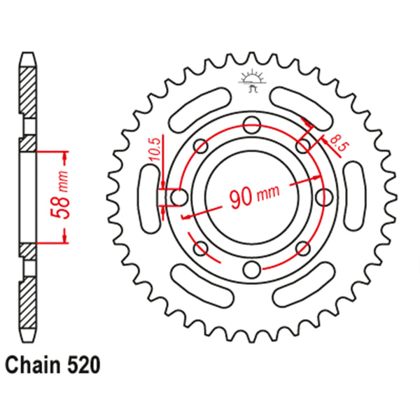 JT Sprockets Steel Rear Sprocket 520 Pitch - Honda Grom, Monkey with 250/300 CBR Swaps