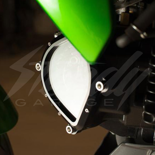 OTB Prototypes Gear Head Clear See Through Cam Gear Cover - Kawasaki Z125 Pro, KLX110, DRZ110 (ALL YEARS)