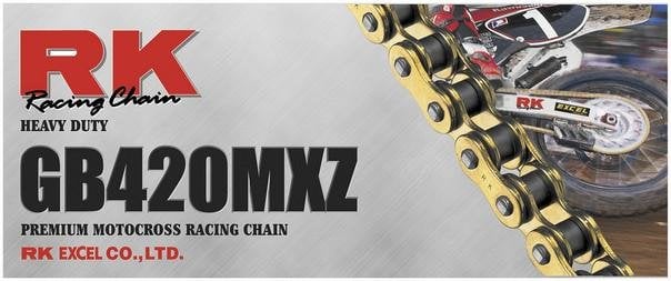 RK Racing Chain GB428MXZ-96 Gold 96-Links Heavy Duty Chain with