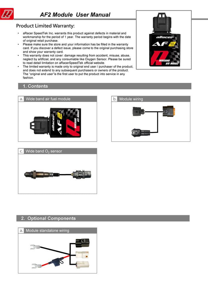 Aracer AF2 Professional Wideband AFR Module LSU 4.9 O2 – Steady Garage