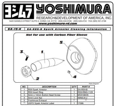 Spark Arrester Kit DB Killer Insert for Yoshimura RS-9T Mufflers (SA-15-K)