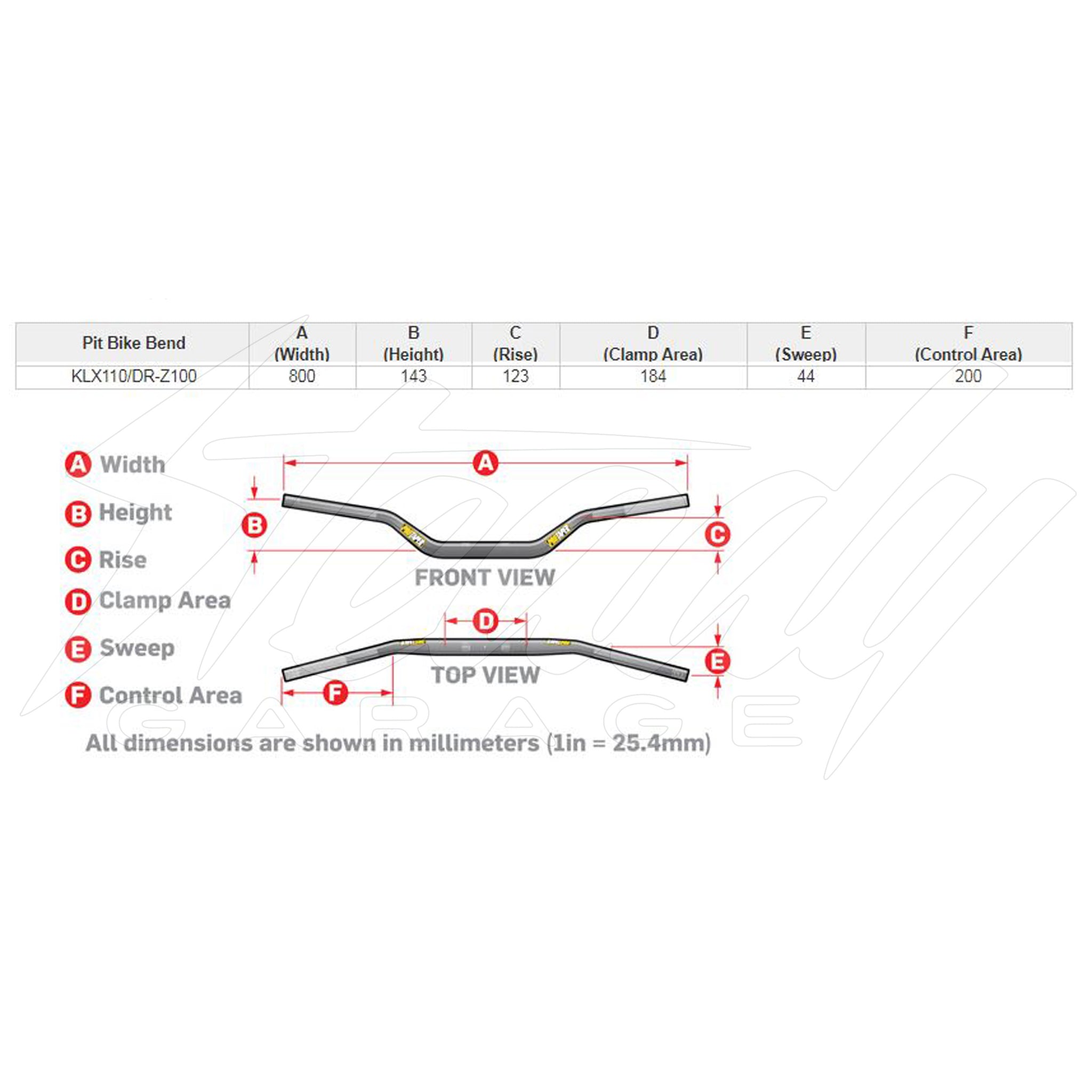 ProTaper Seven Eights KLX110/DR-Z100 Mini Handlebars Honda Grom 125 ...